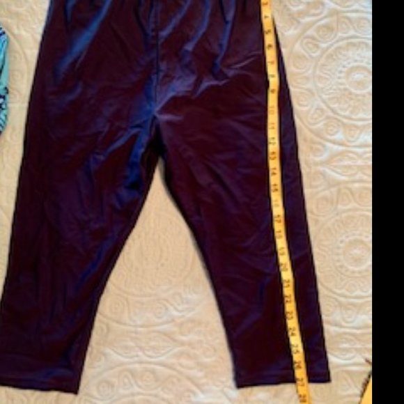 Turquoise and Dark Blue capri bottoms bathing suit - Picture 5 of 6